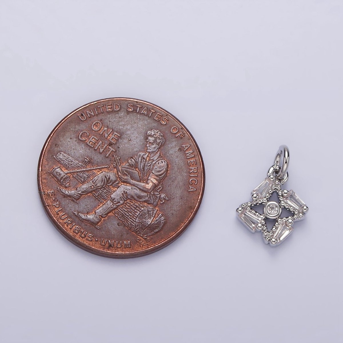 14K Gold Filled Celestial Star CZ Baguette Charm in Gold & Silver | N1095 N1140