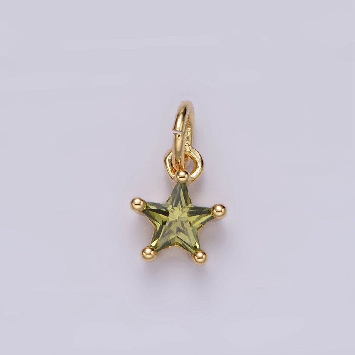 14K Gold Filled Celestial Star CZ Birthstone Personalized Add-On Charm | AG549 - AG560