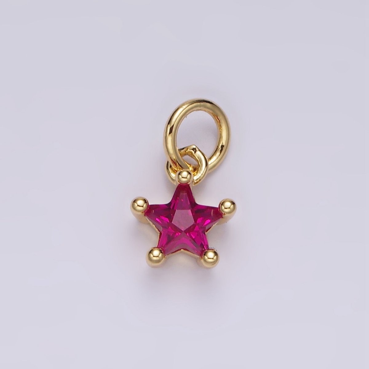 14K Gold Filled Celestial Star CZ Birthstone Personalized Add-On Charm | AG549 - AG560