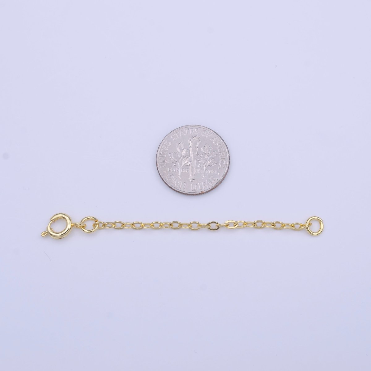 14K Gold Filled Chain Extender with Round Spring Clasps Closure | K-329