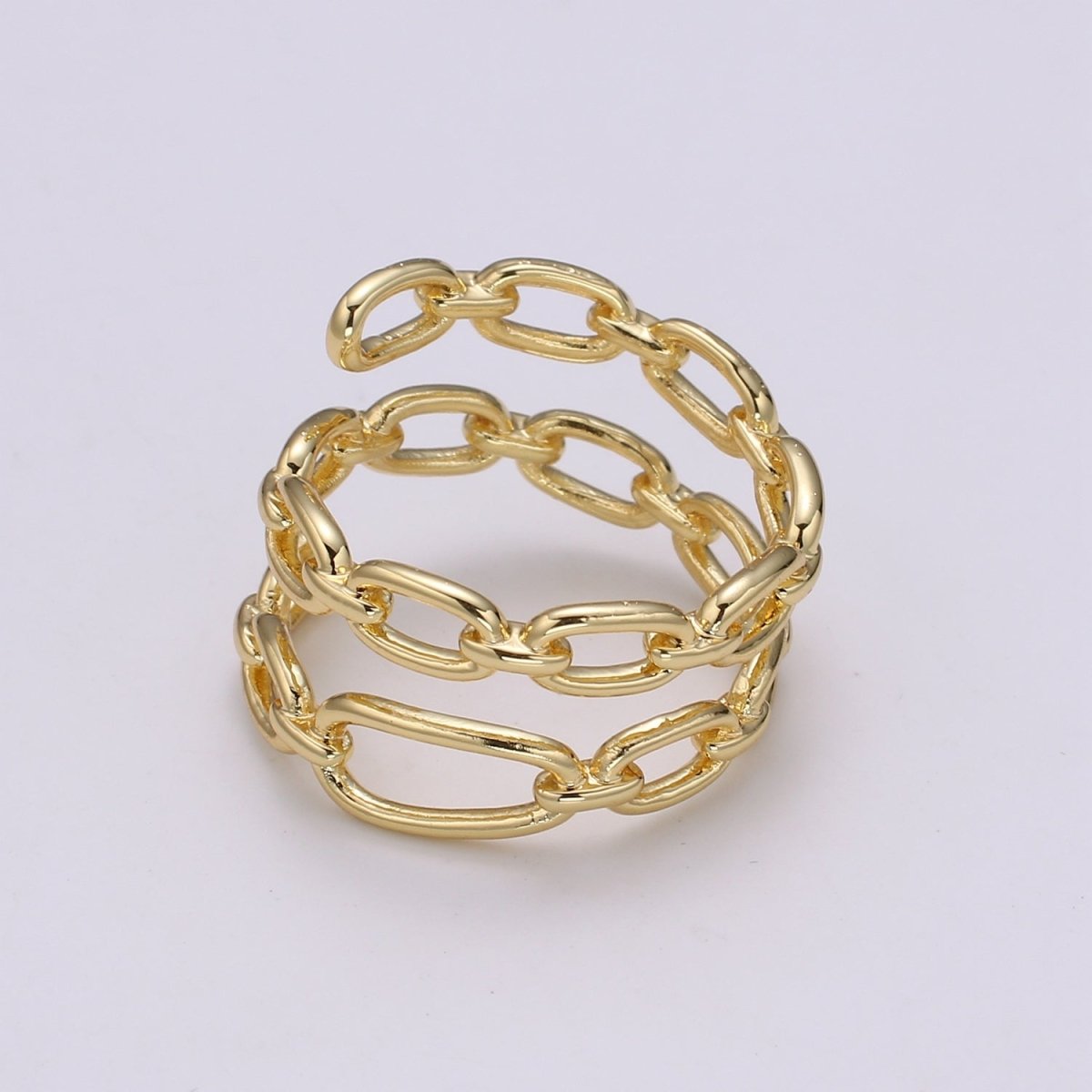 14k Gold Filled Chain Ring, Gold Stacking Ring, Thick Chain Ring, Cable Chain Ring, Statement Ring, Gold Link Ring for Minimalist Jewelry R303 O1003