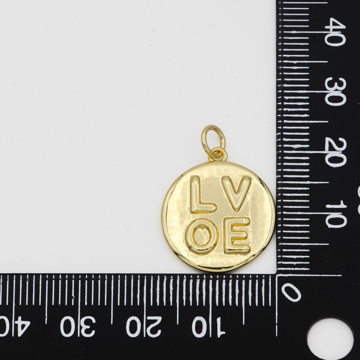 14K Gold Filled Charm Medallion Heart Pendant LOVE Words Charm Tag Jewelry for Necklace Bracelet Earring Component Supply E-160