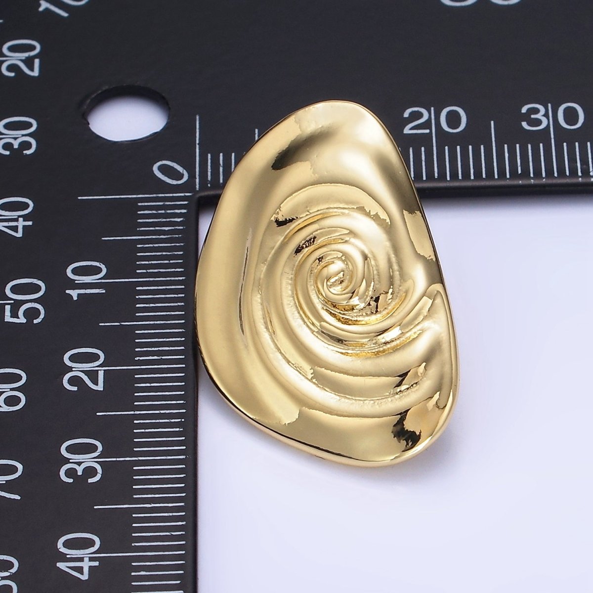 14K Gold Filled Circular Wave Abstract Stud Earrings in Gold & Silver | P454 P455