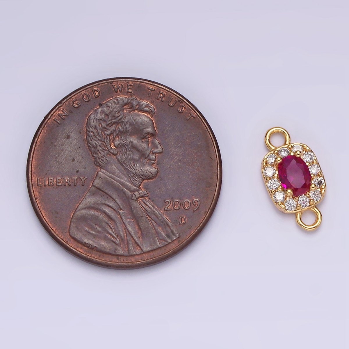 14K Gold Filled Clear, Black, Blue, Pink, Green, Fuchsia CZ 5mm Mini Rectangle Connector | G-107 - G-112