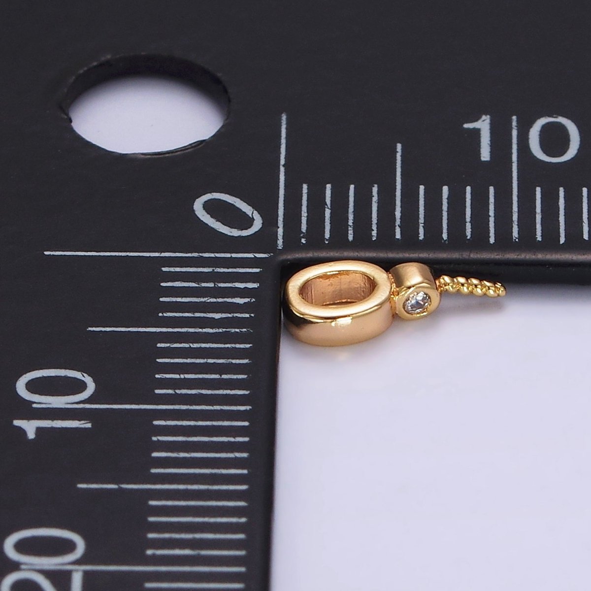 14K Gold Filled Clear CZ Bezel Drill Bail Pendant Jewelry Making Findings Supply | Z-515 - DLUXCA