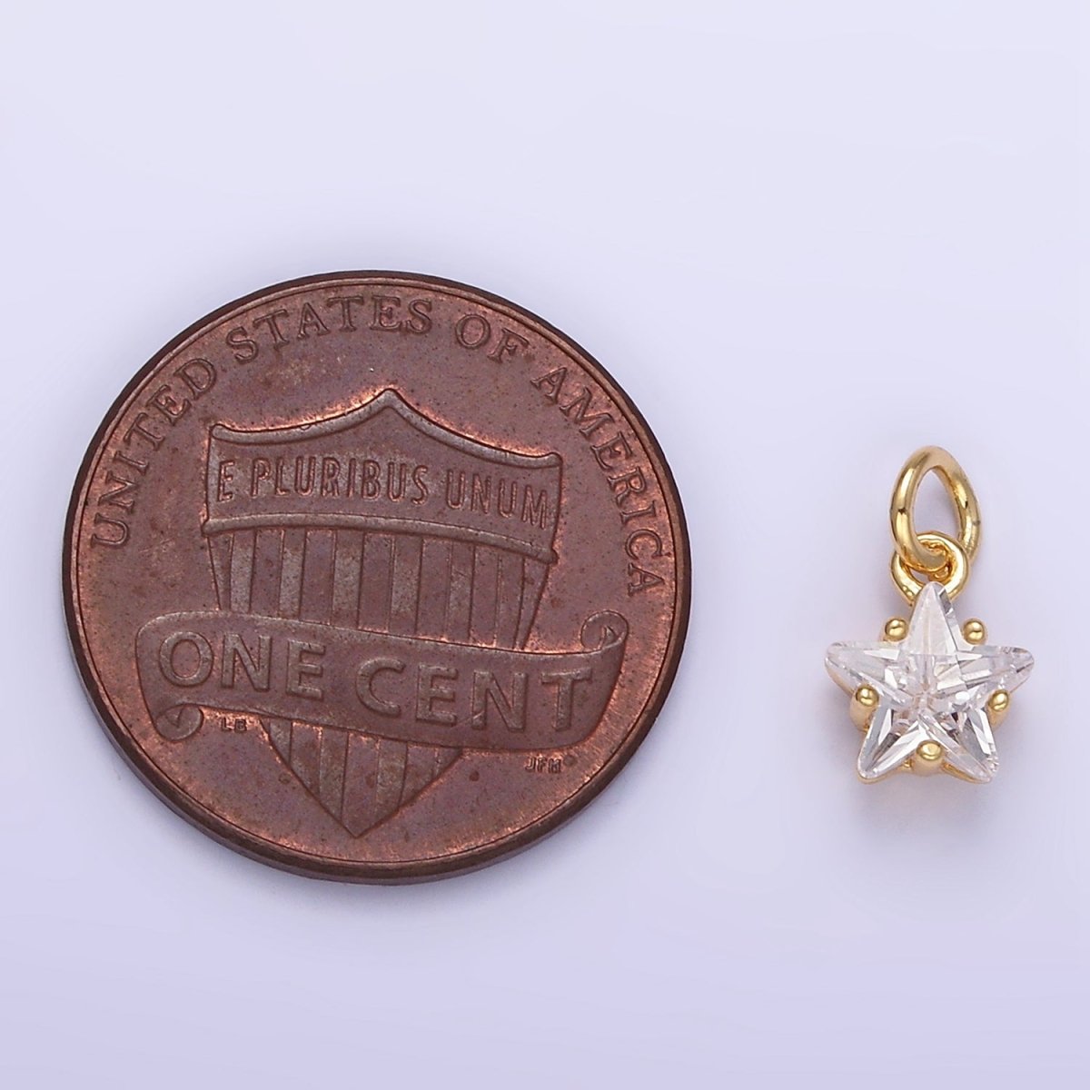 14K Gold Filled Clear CZ Celestial Star Mini Charm in Gold & Silver | AG848