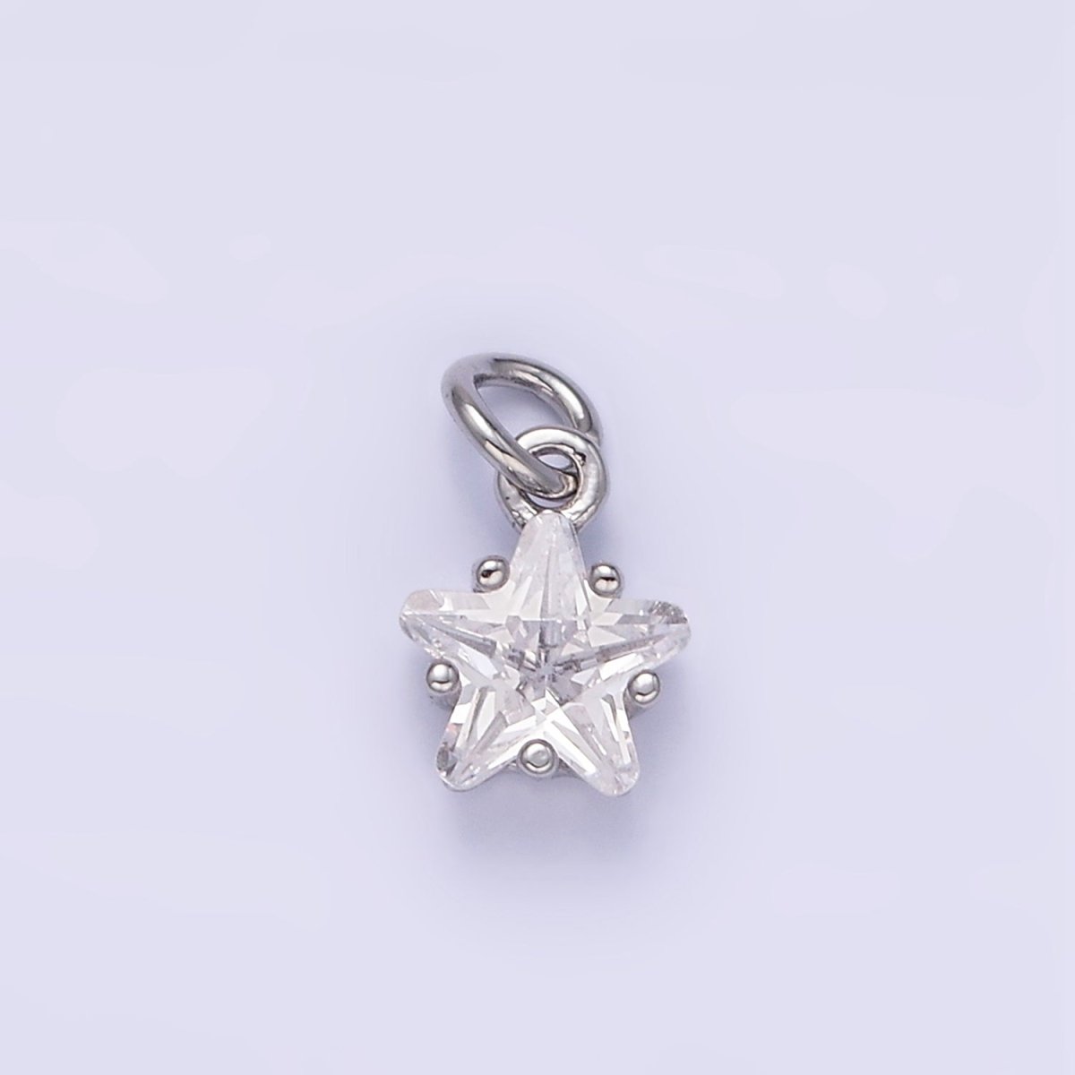 14K Gold Filled Clear CZ Celestial Star Mini Charm in Gold & Silver | AG848