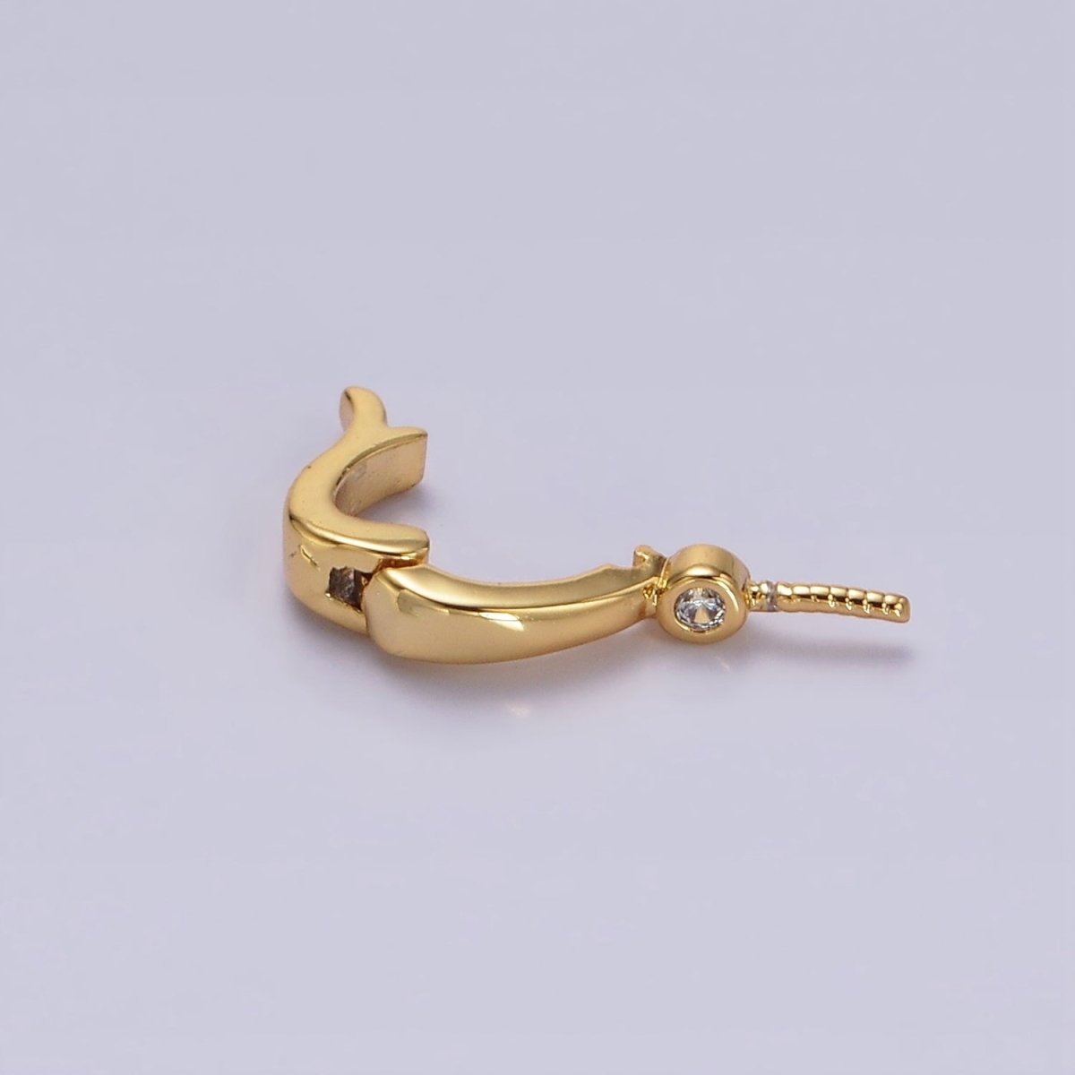 14K Gold Filled Clear CZ Drill Snap Interchangeable Charm Holder Jewelry Supply in Gold & Silver | Z-481 Z-482