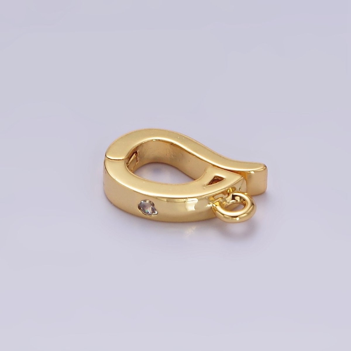 14K Gold Filled Clear CZ Snap Interchangeable Charm Holder Jewelry Supply in Gold & Silver | Z-479 Z-480