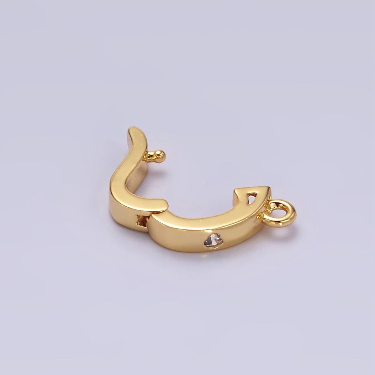 14K Gold Filled Clear CZ Snap Interchangeable Charm Holder Jewelry Supply in Gold & Silver | Z-479 Z-480