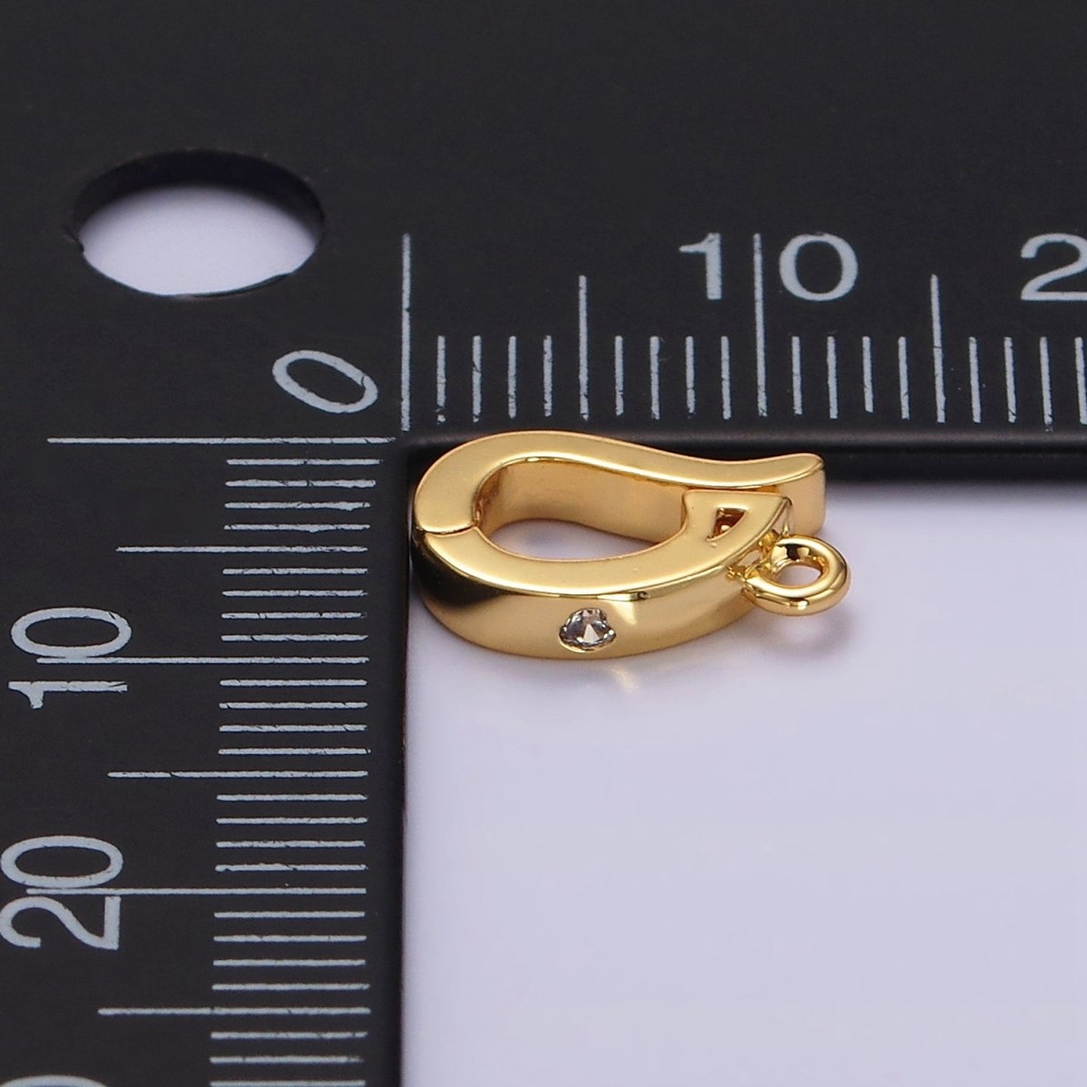 14K Gold Filled Clear CZ Snap Interchangeable Charm Holder Jewelry Supply in Gold & Silver | Z-479 Z-480