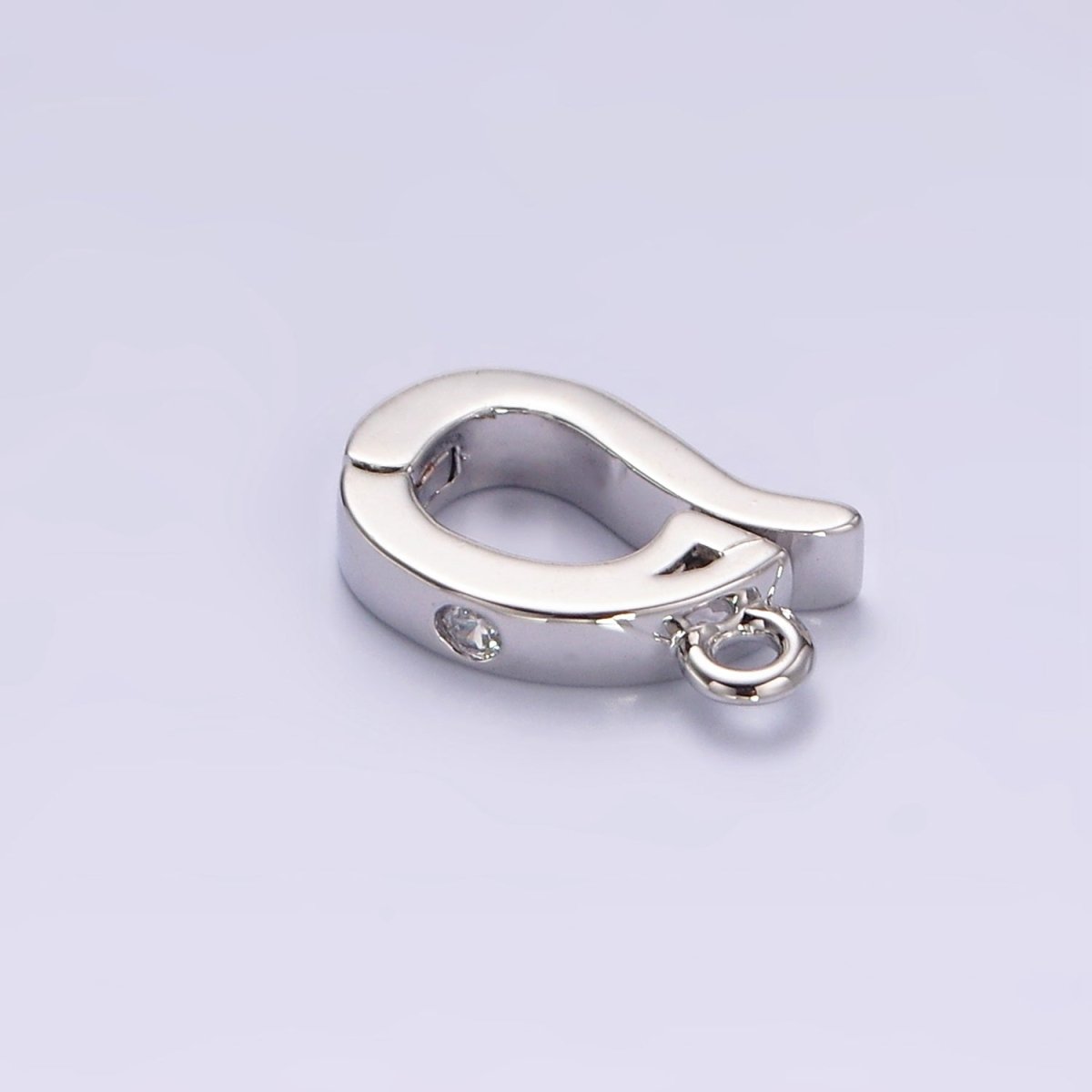 14K Gold Filled Clear CZ Snap Interchangeable Charm Holder Jewelry Supply in Gold & Silver | Z-479 Z-480