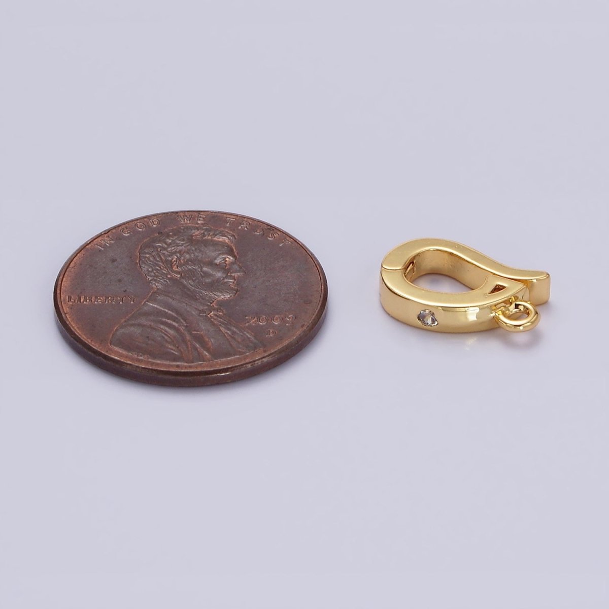 14K Gold Filled Clear CZ Snap Interchangeable Charm Holder Jewelry Supply in Gold & Silver | Z-479 Z-480