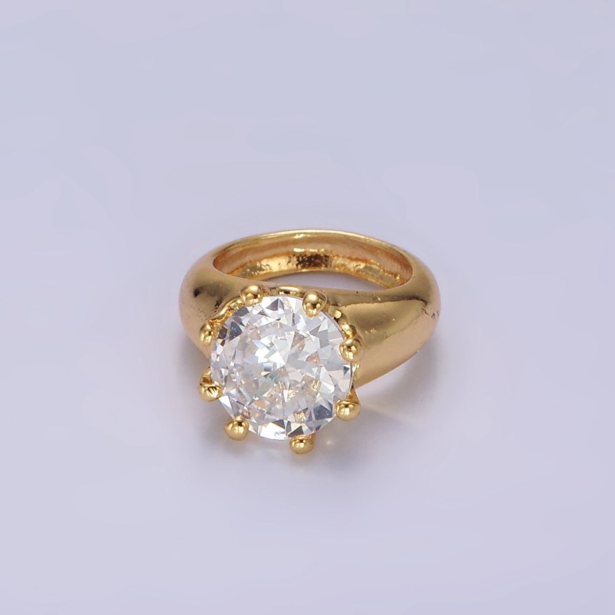 14K Gold Filled Clear, Green CZ Dotted Signet Mini Ring Charm | Z579 Z580