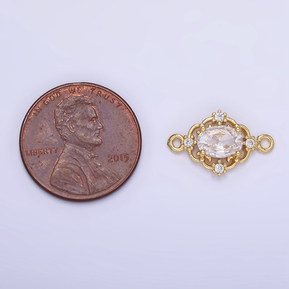 14K Gold Filled Clear, Green, Red CZ Artisan Connector | G350 - G351