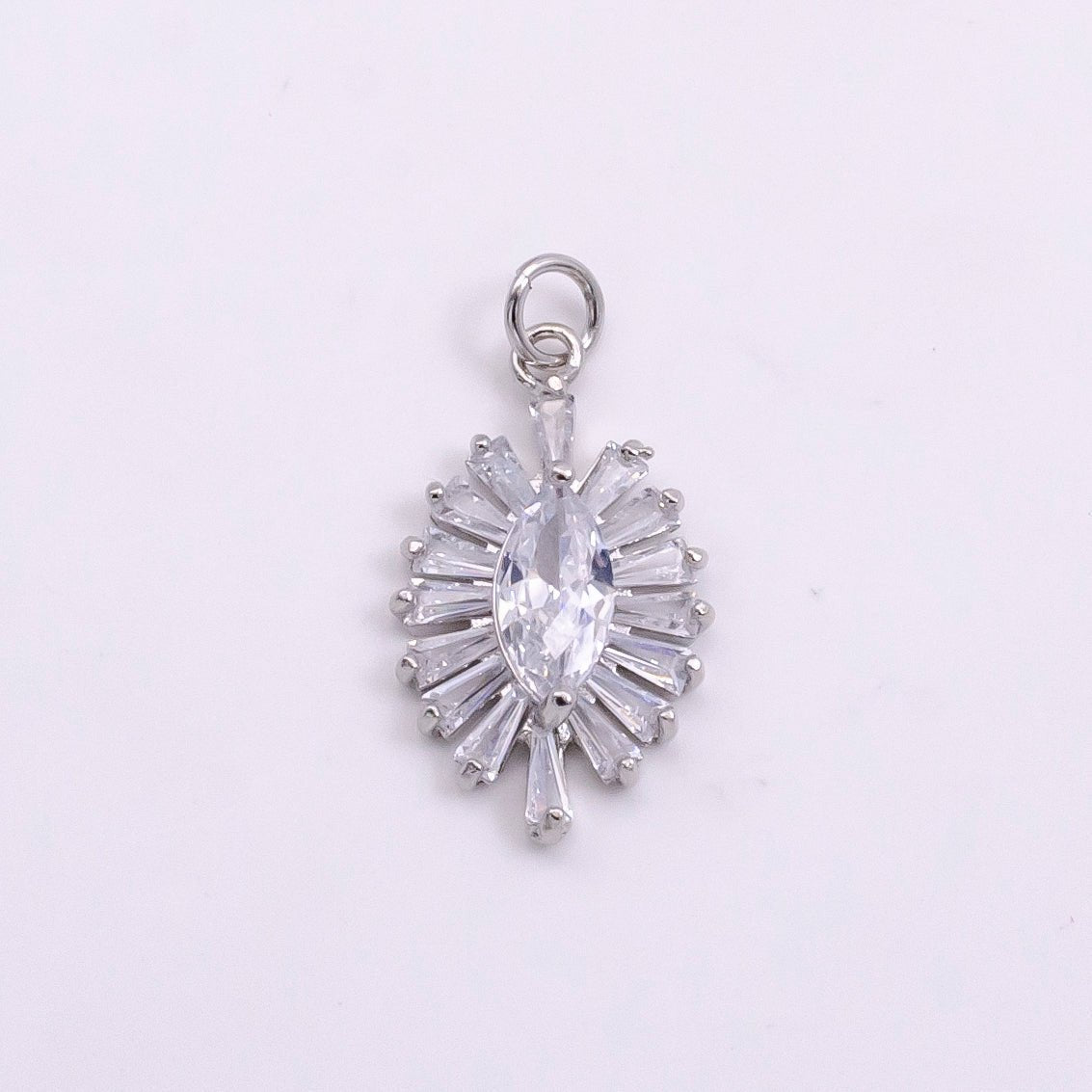 OS 14K Gold Filled Clear Marquise Baguette Ray Charm in Gold & Silver | W479 W480