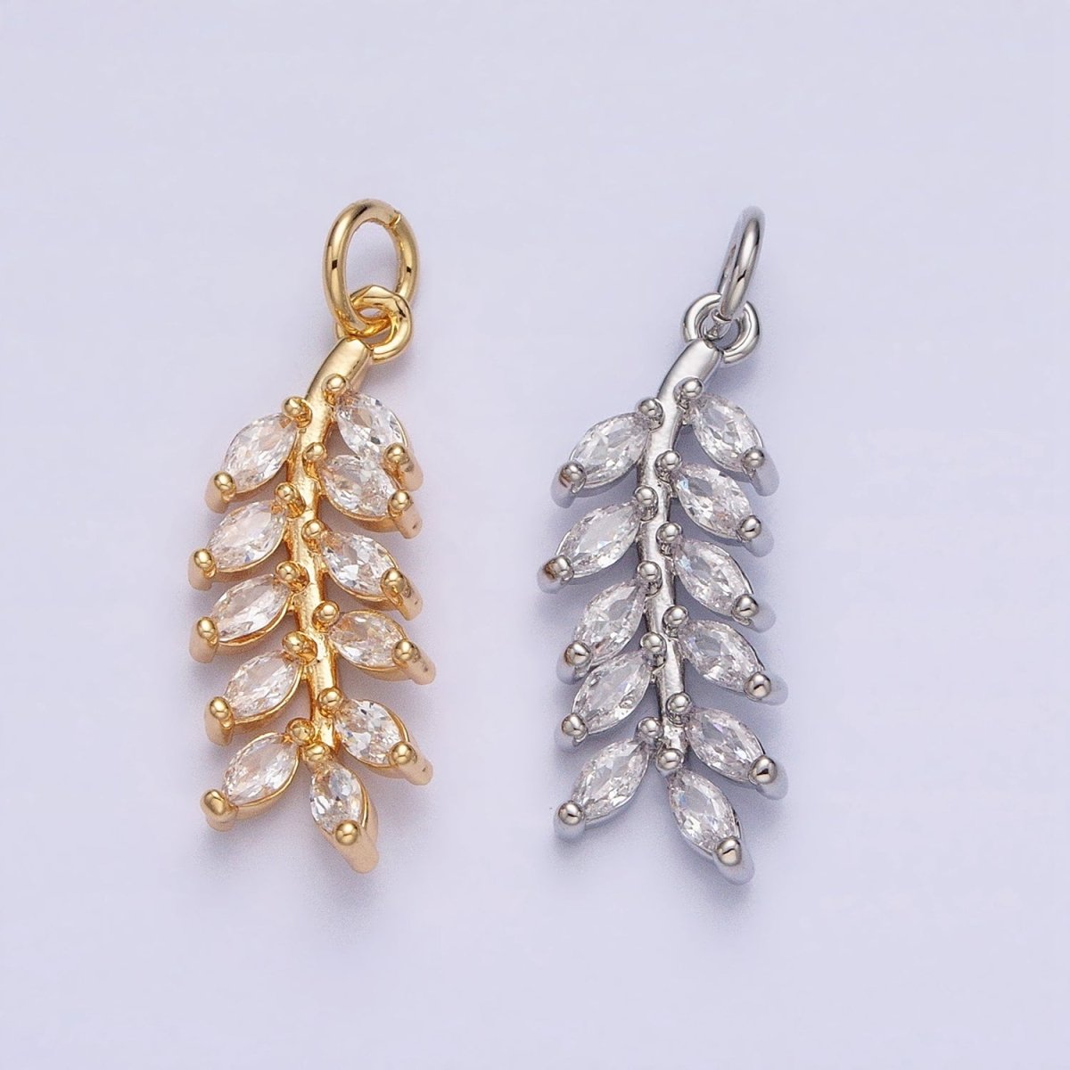 14K Gold Filled Clear Marquise CZ Olive Add-On Charm in Gold & Silver | AC599 AC622