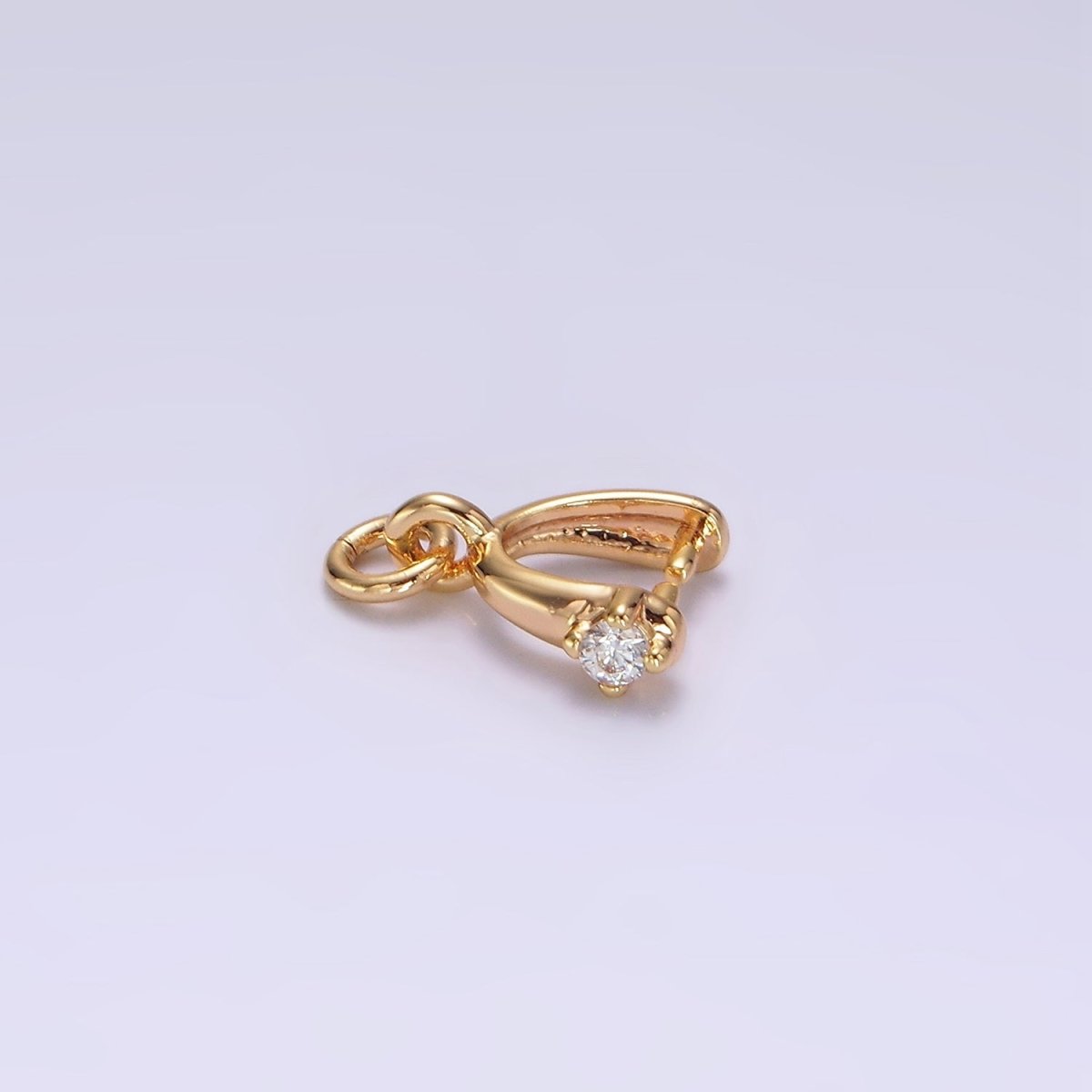 14K Gold Filled Clear, Pink, Fuchsia, Green CZ Snap Bail Charm Jewelry Making Findings Supply | Z641 - Z644