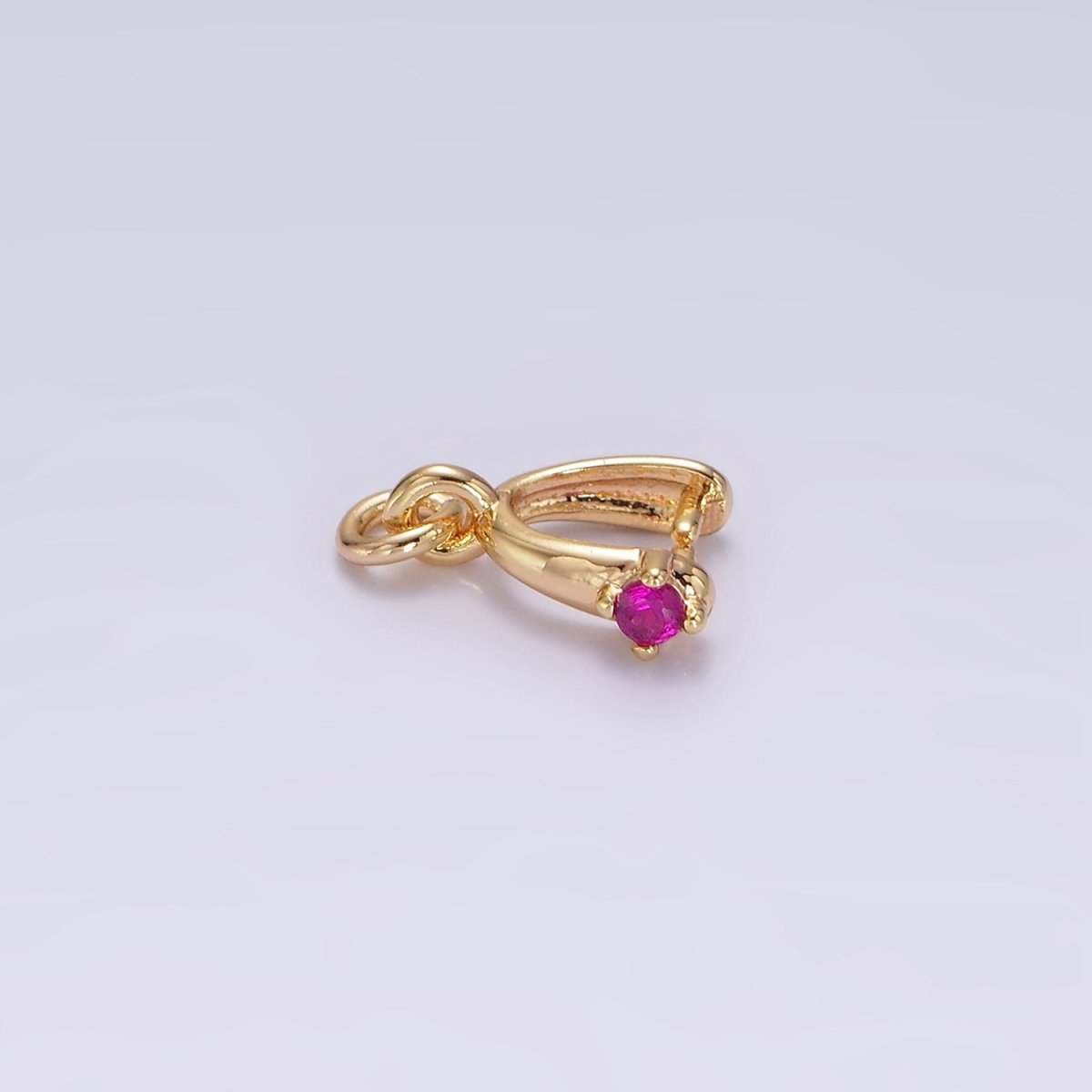 14K Gold Filled Clear, Pink, Fuchsia, Green CZ Snap Bail Charm Jewelry Making Findings Supply | Z641 - Z644