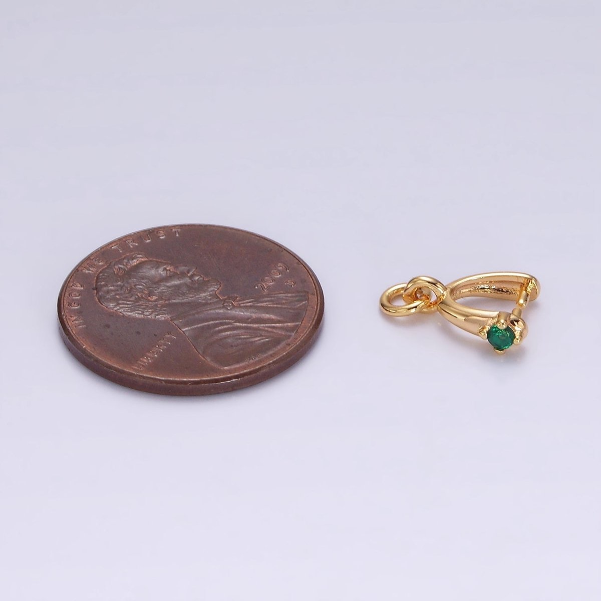 14K Gold Filled Clear, Pink, Fuchsia, Green CZ Snap Bail Charm Jewelry Making Findings Supply | Z641 - Z644