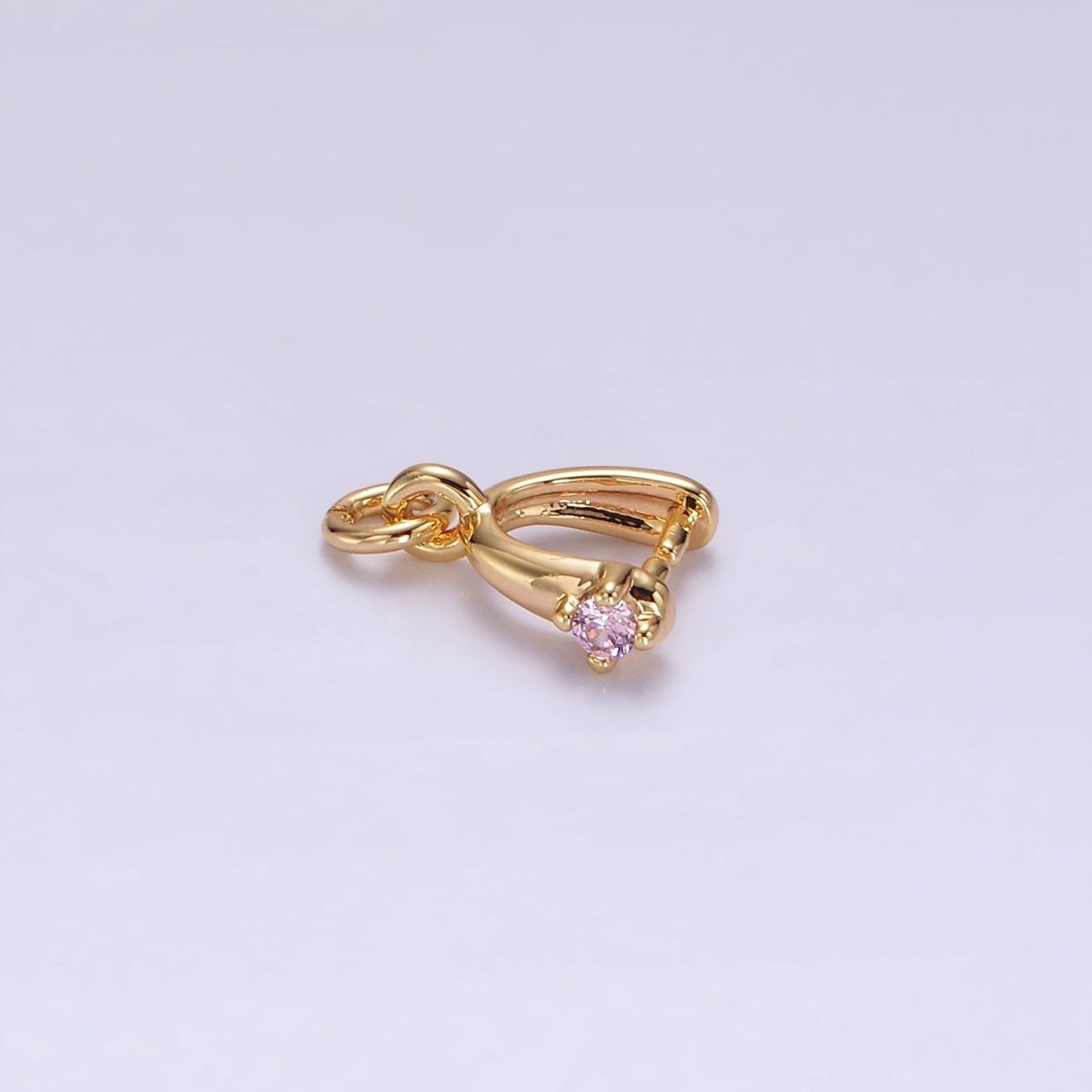 14K Gold Filled Clear, Pink, Fuchsia, Green CZ Snap Bail Charm Jewelry Making Findings Supply | Z641 - Z644