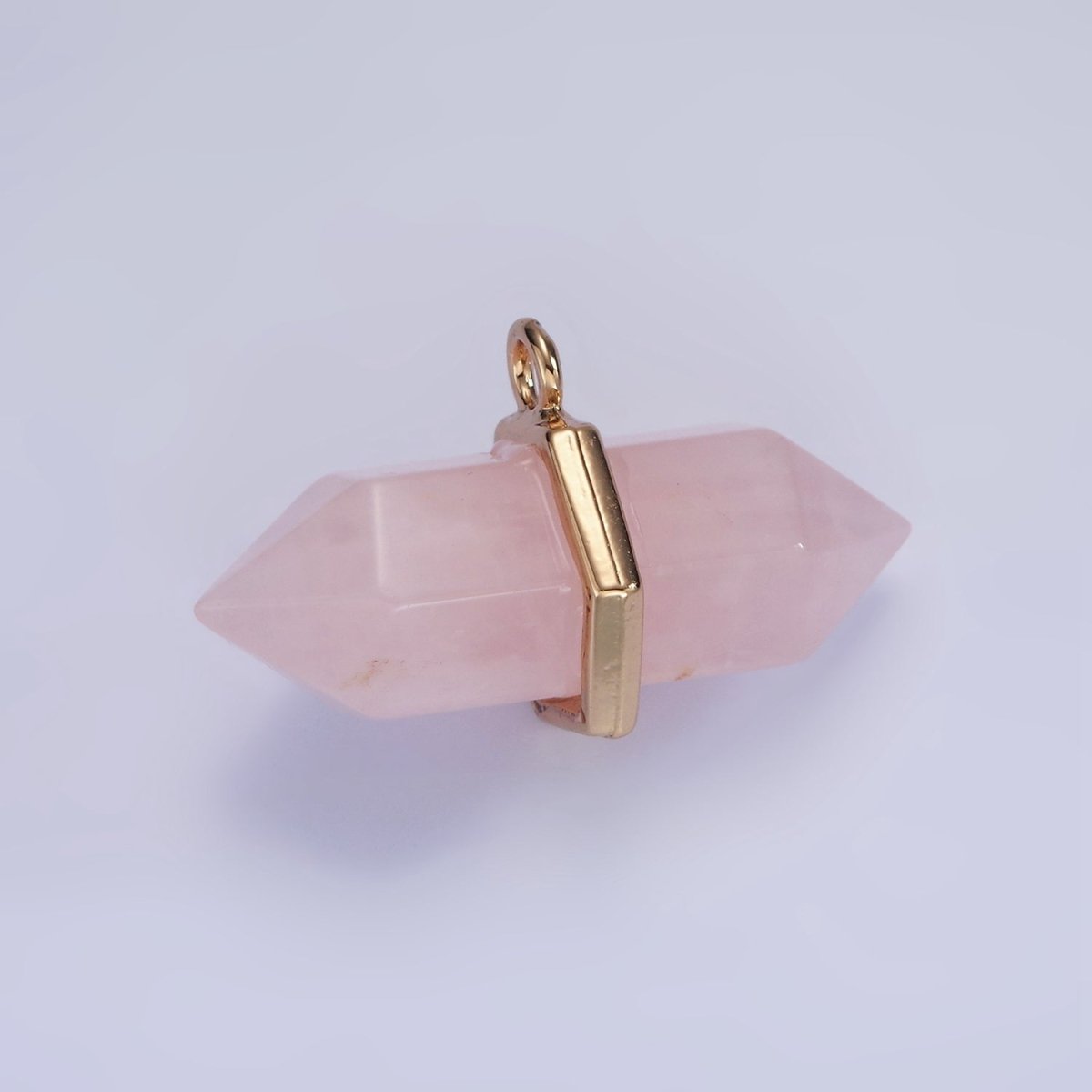 14K Gold Filled Clear Quartz, Lapis Lazuli, Tiger Eye, Rose Quartz, Onyx, Labradorite Pointed Wand Charm | N1678 - N1683