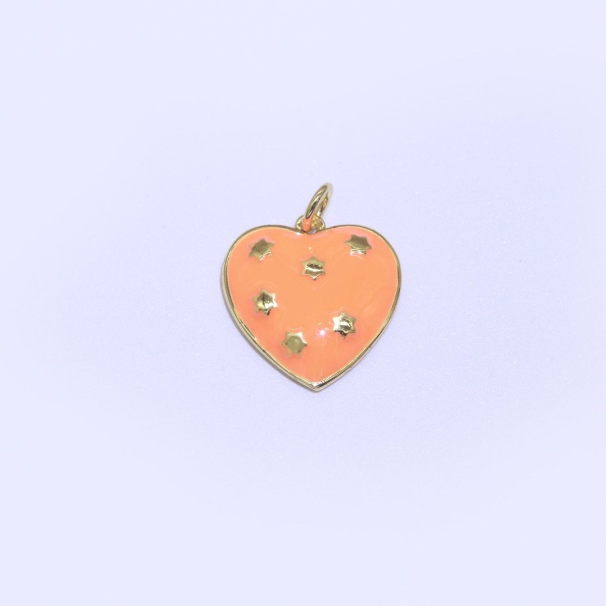 14K Gold Filled Colorful Enamel Heart Star Pendant Charm For Wholesale Pendants and Charms Jewelry Making Craft Supplies M-315