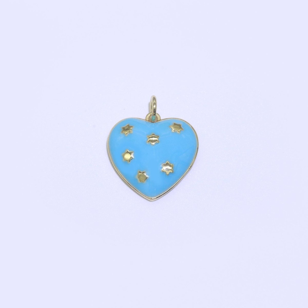 14K Gold Filled Colorful Enamel Heart Star Pendant Charm For Wholesale Pendants and Charms Jewelry Making Craft Supplies M-315