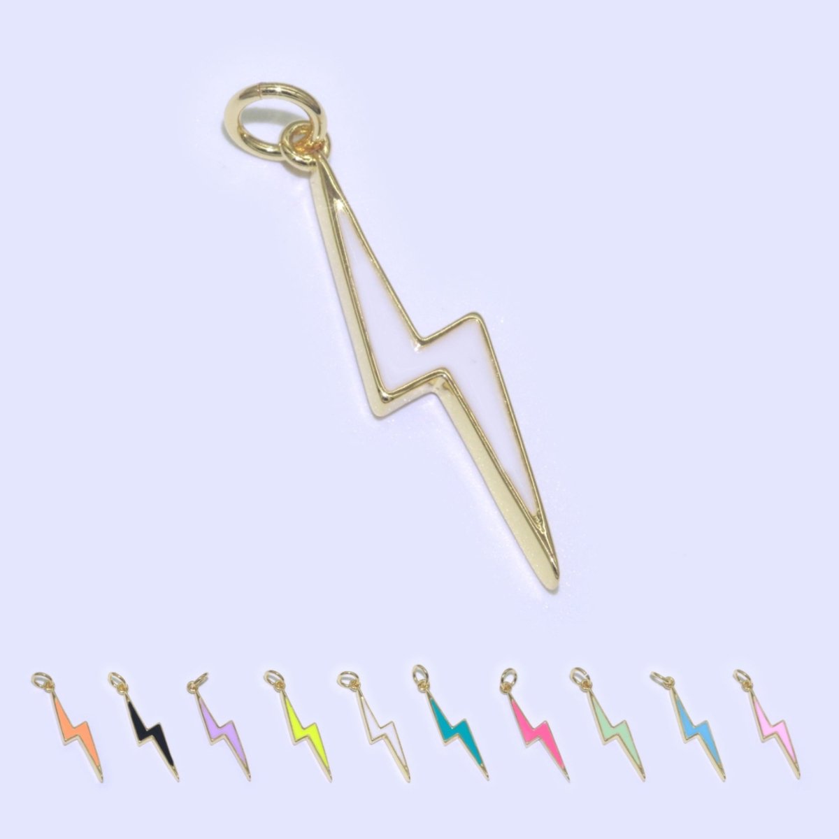 14K Gold Filled Colorful Enamel Lightning Thunder Bolt Pendant Charm For Wholesale Pendants and Charms Jewelry Making Craft Supplies M-305 to M-314