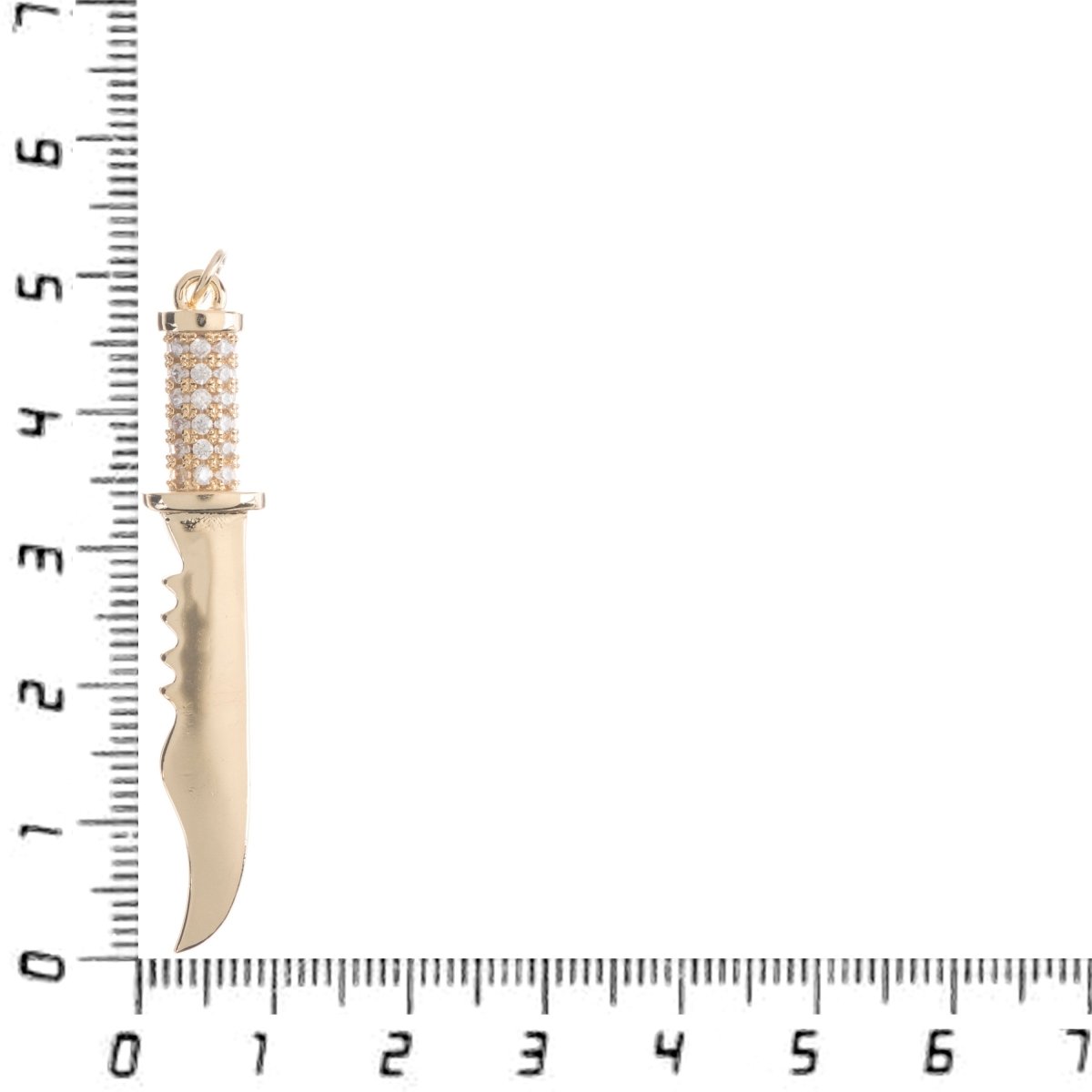 14K Gold Filled Combat Military Knife Charm Pendant Cz Cubic Zircon w/ Bails Findings for Earring Necklace Jewelry Making Supplies H-797 - DLUXCA