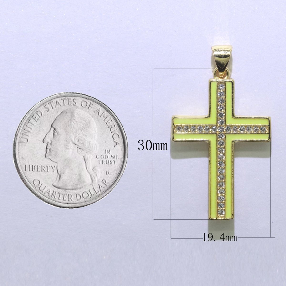 14K Gold Filled Cross Charm, Enamel Cross for Religious Statement Jewelry J-286~J-295