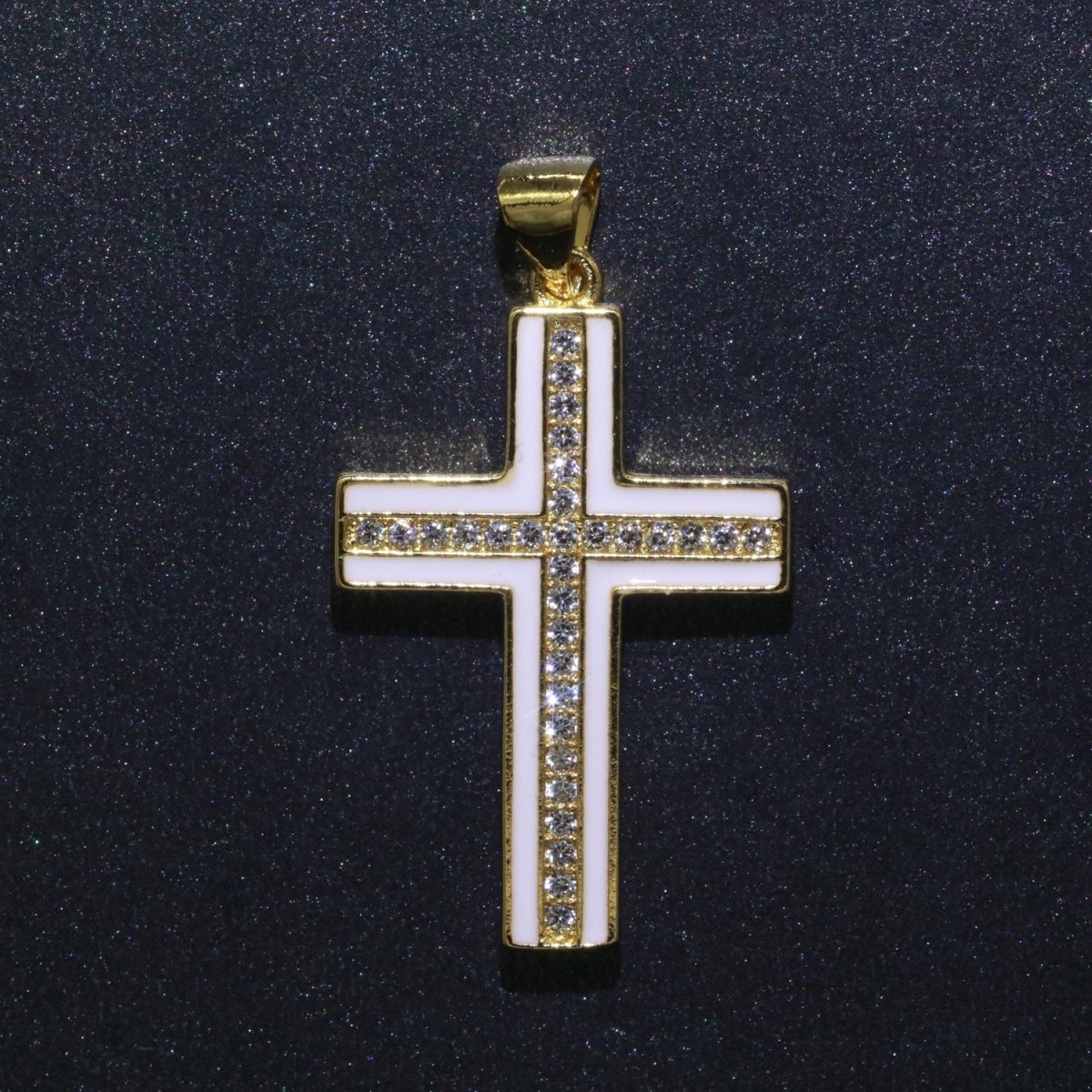 14K Gold Filled Cross Charm, Enamel Cross for Religious Statement Jewelry J-286~J-295