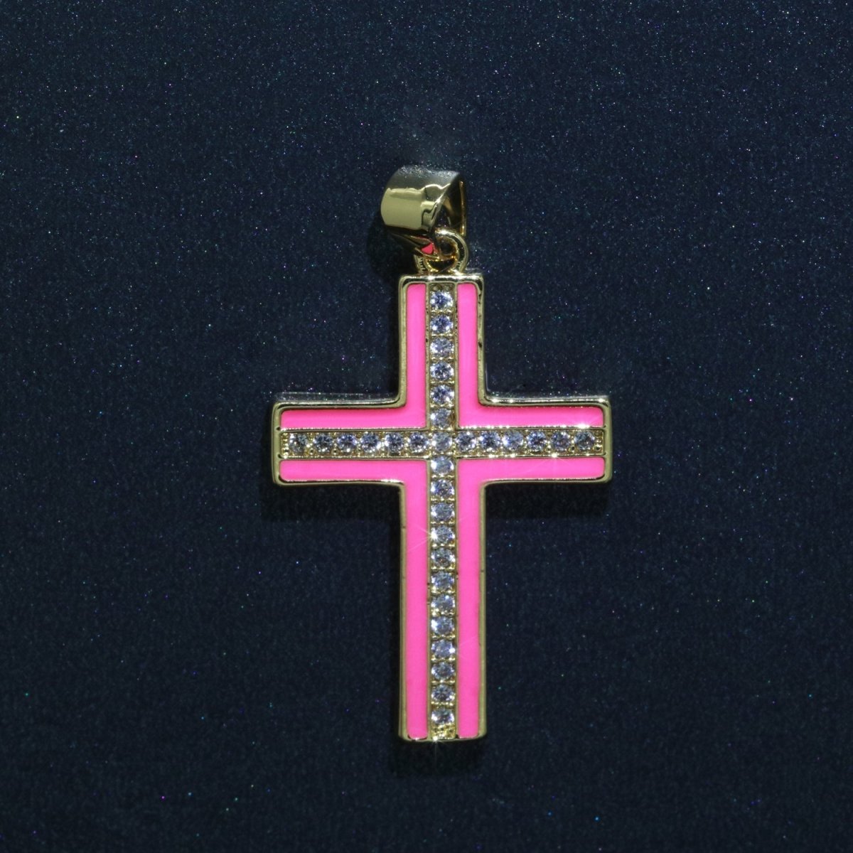 14K Gold Filled Cross Charm, Enamel Cross for Religious Statement Jewelry J-286~J-295
