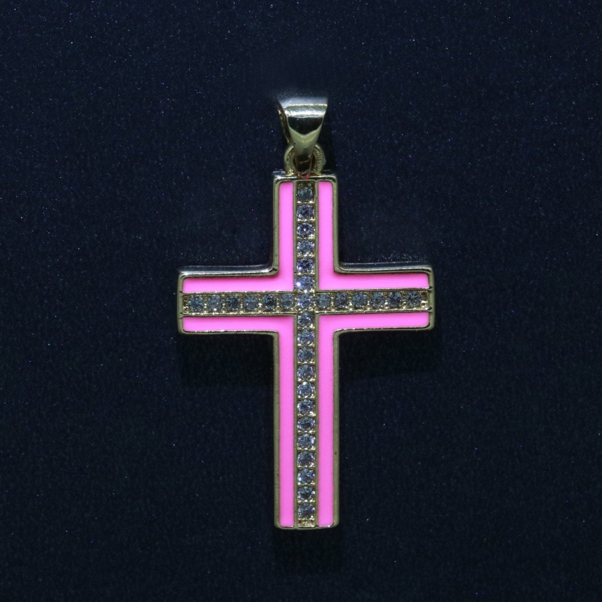14K Gold Filled Cross Charm, Enamel Cross for Religious Statement Jewelry J-286~J-295