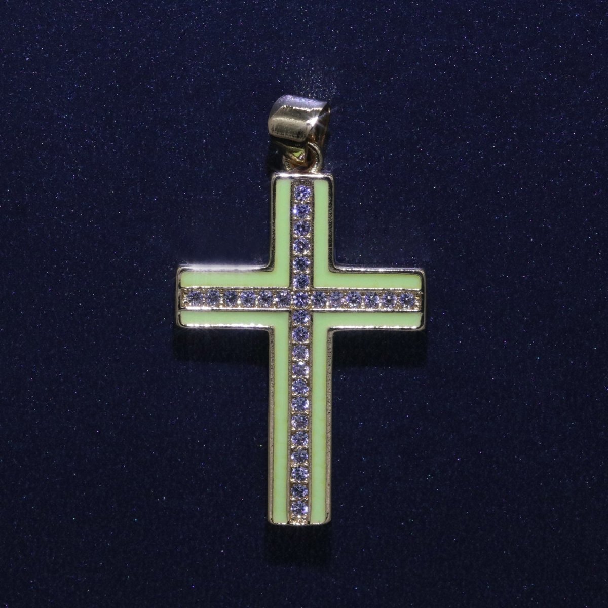 14K Gold Filled Cross Charm, Enamel Cross for Religious Statement Jewelry J-286~J-295