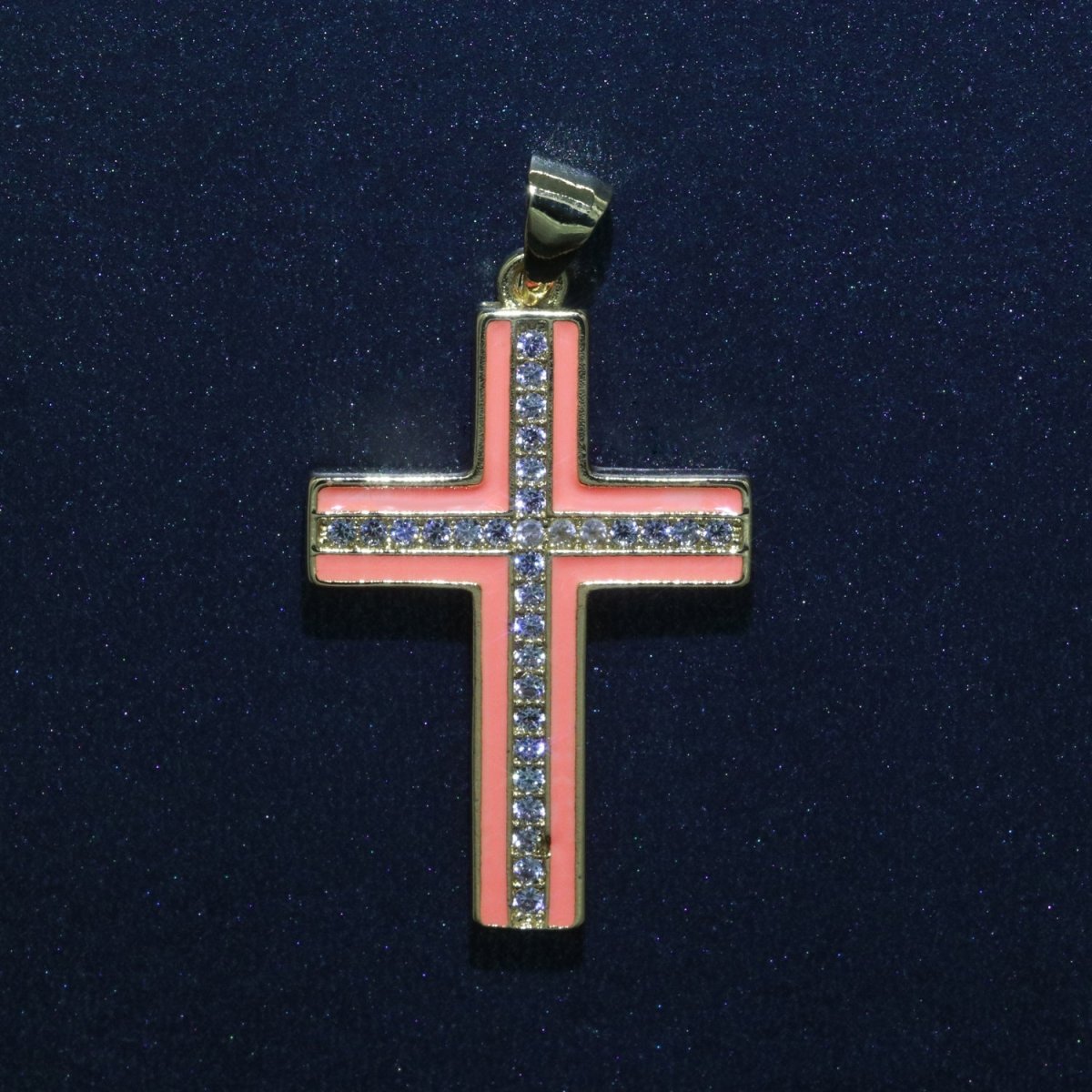 14K Gold Filled Cross Charm, Enamel Cross for Religious Statement Jewelry J-286~J-295