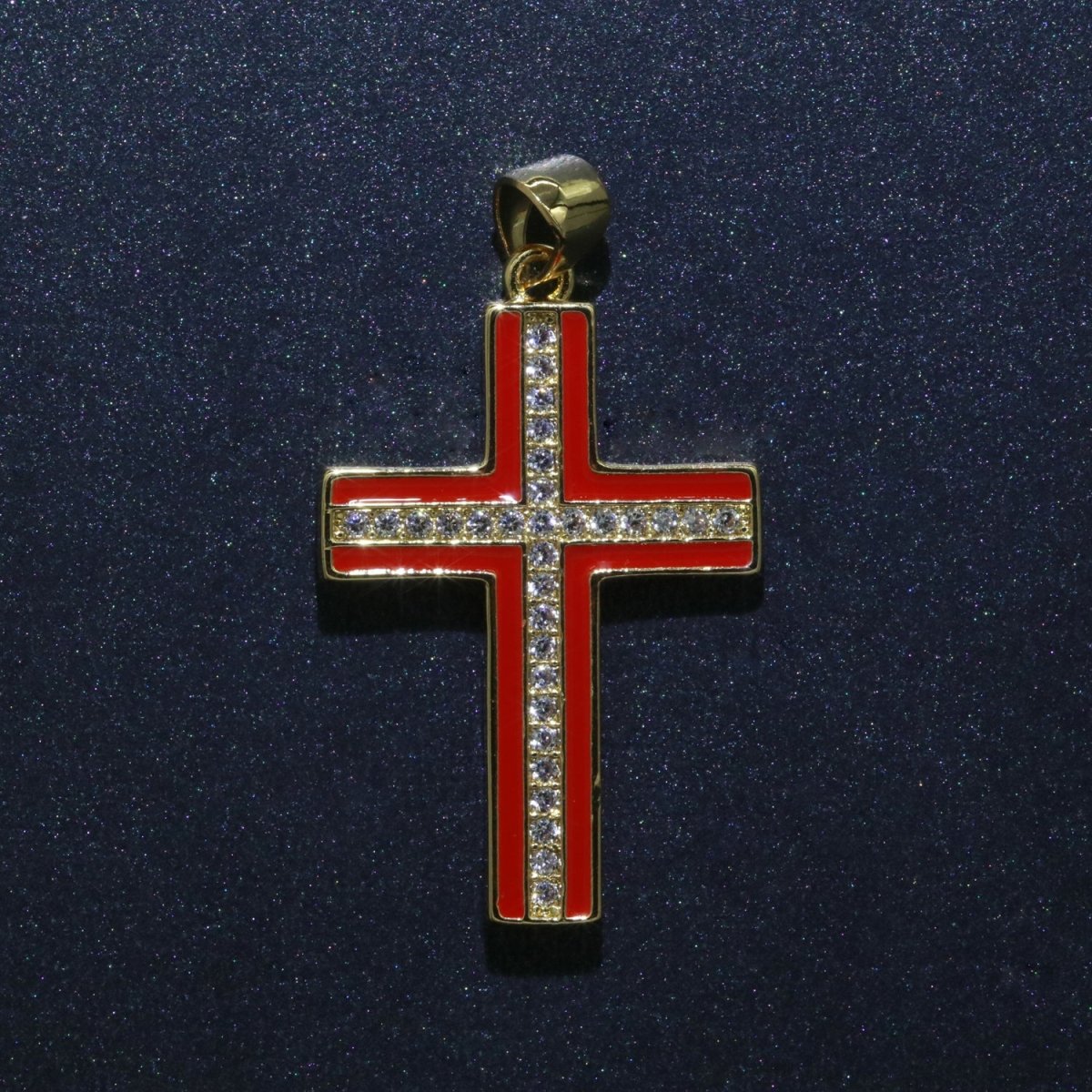 14K Gold Filled Cross Charm, Enamel Cross for Religious Statement Jewelry J-286~J-295
