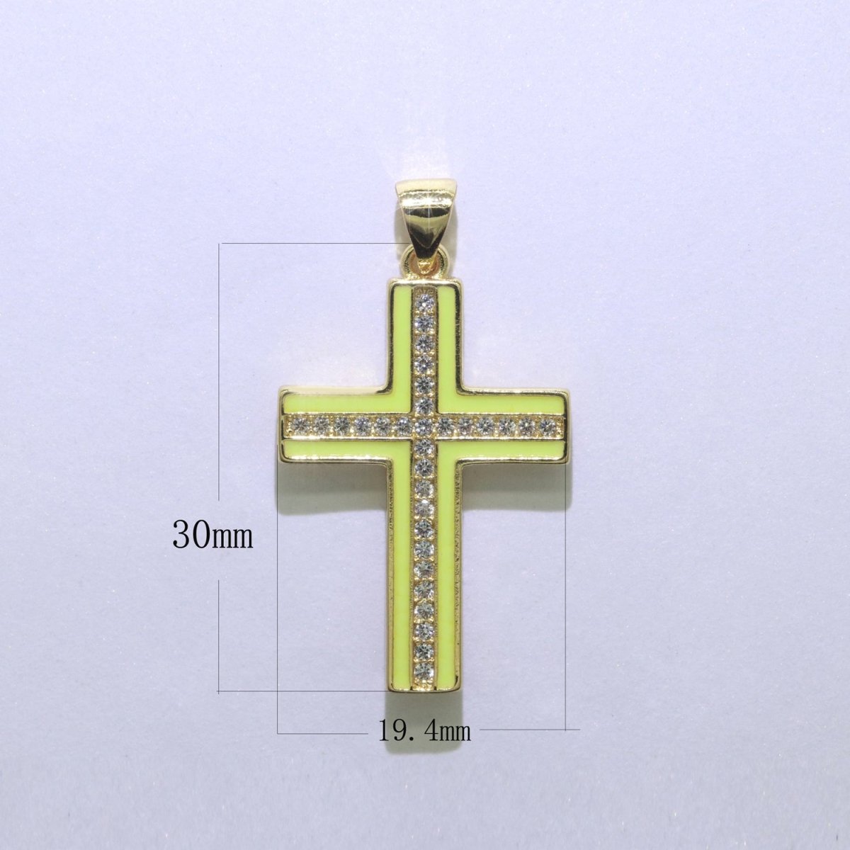 14K Gold Filled Cross Charm, Enamel Cross for Religious Statement Jewelry J-286~J-295
