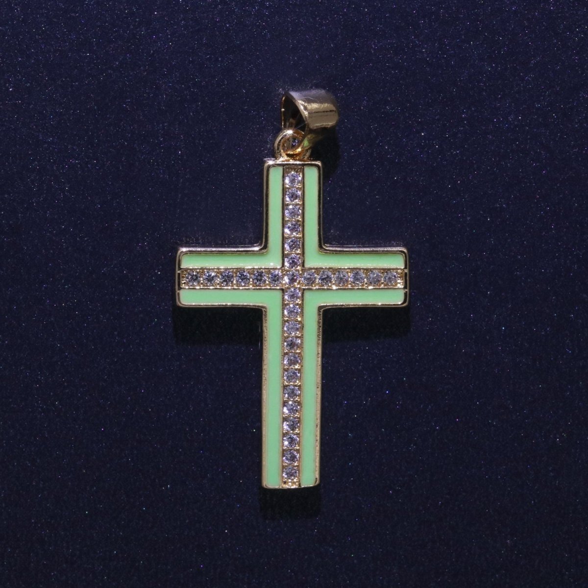 14K Gold Filled Cross Charm, Enamel Cross for Religious Statement Jewelry J-286~J-295