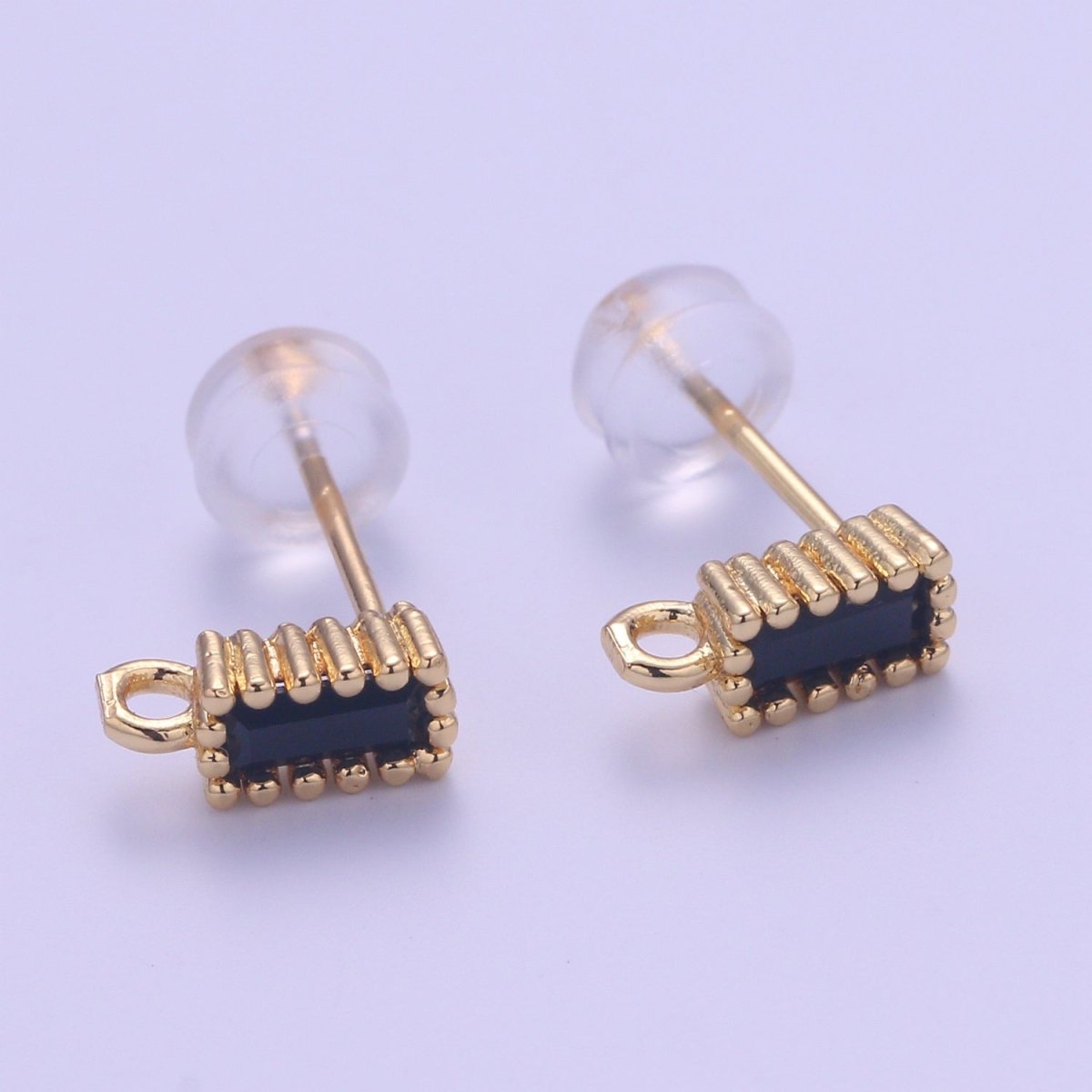 14K Gold Filled Crystal Rectangle Studs L-276~L-281