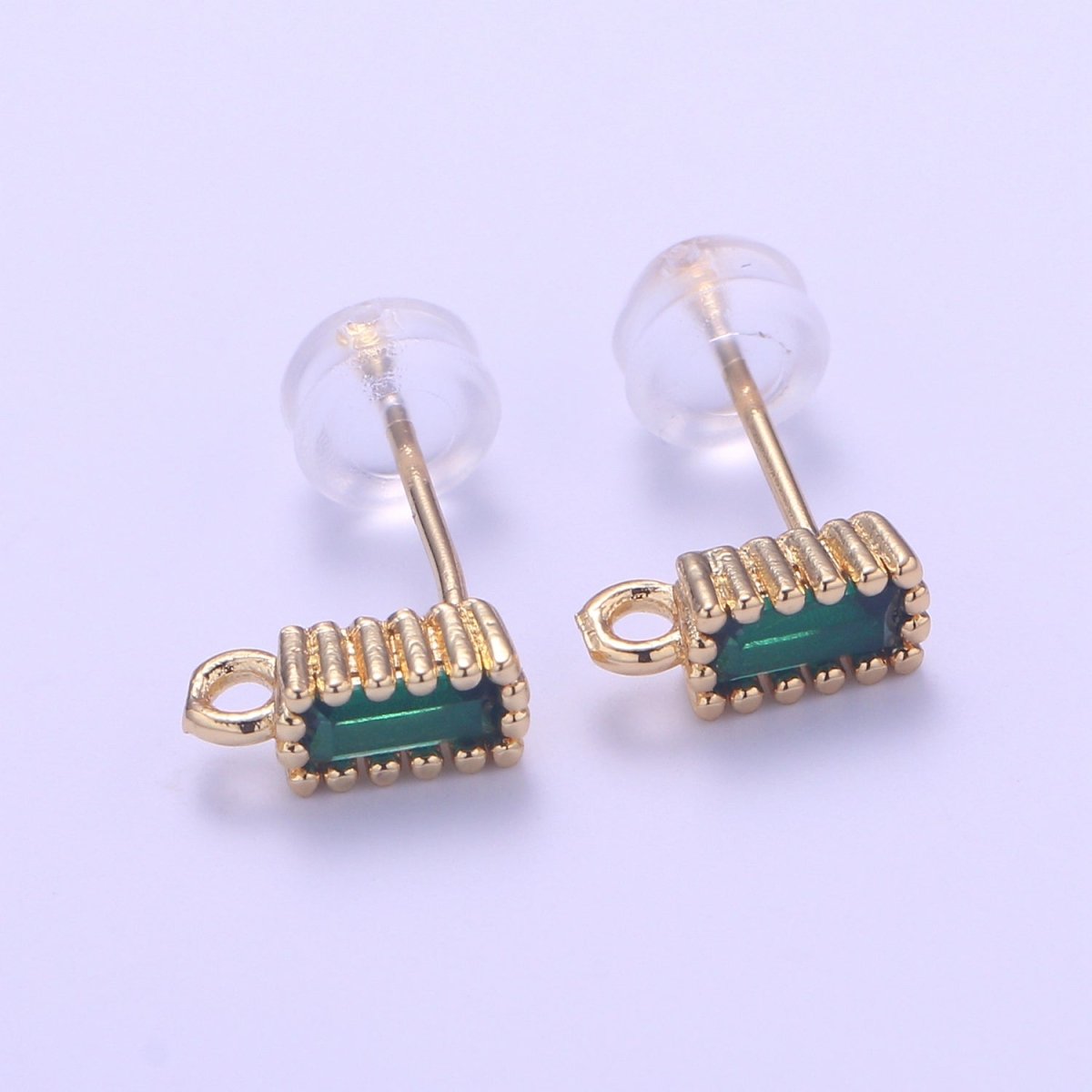 14K Gold Filled Crystal Rectangle Studs L-276~L-281
