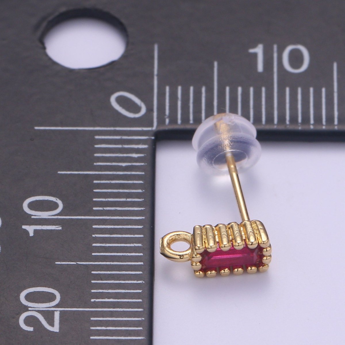 14K Gold Filled Crystal Rectangle Studs L-276~L-281