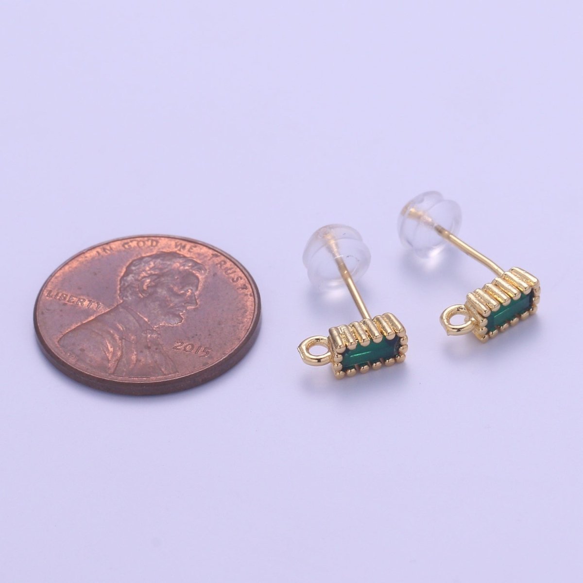 14K Gold Filled Crystal Rectangle Studs L-276~L-281