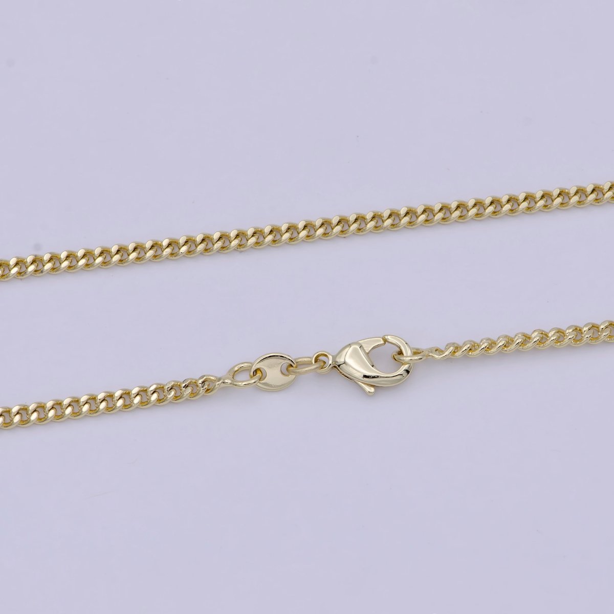 14K Gold Filled Curb Chain Necklace 2.1mm width Dainty Gold Chain Necklace | WA-756 Clearance Pricing - DLUXCA