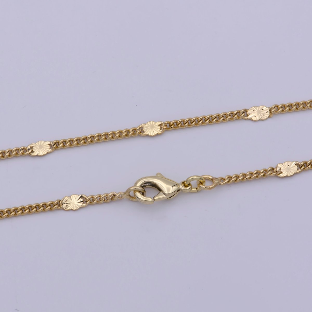 OS 14k Gold Filled Curb Necklace Dainty Curb Necklace 15.5, 17.5, 19.5 inch long Ready to Wear Chain | WA-462 to WA-464 Clearance Pricing
