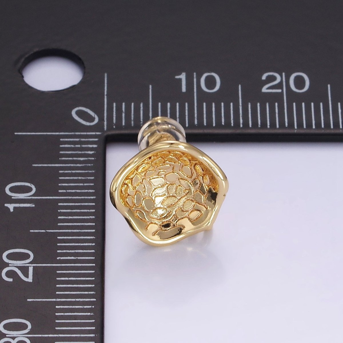 14K Gold Filled Curved Geometric Drop Stud Earrings Findings | Z702 - DLUXCA