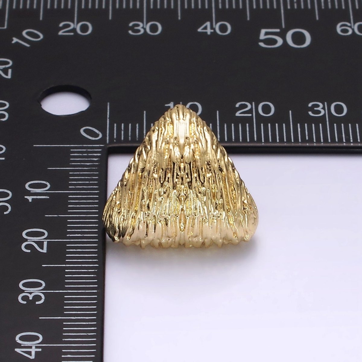 14K Gold Filled Curved Textured Triangle Dome Stud Earrings in Gold & Silver | V477 V478