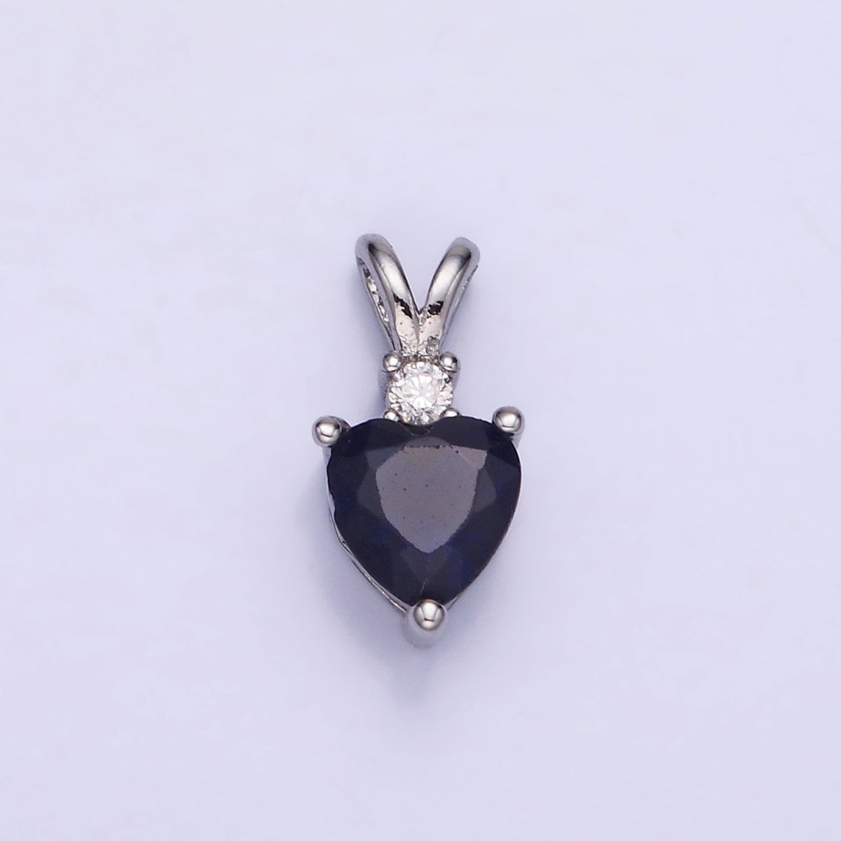 14K Gold Filled CZ Heart Birthstone Double Bail Pendant in Gold & Silver | AA1219 - AA1230