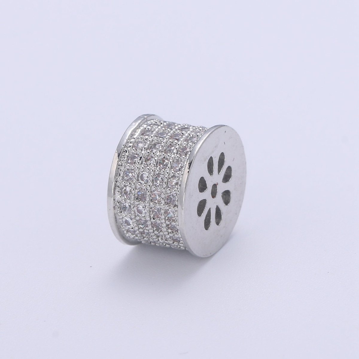 14K Gold Filled CZ Micro Pave Rondelle Spacer Beads, Spacer Beads for Charm Necklace Bracelet Earring, 7x10.5mm B-690