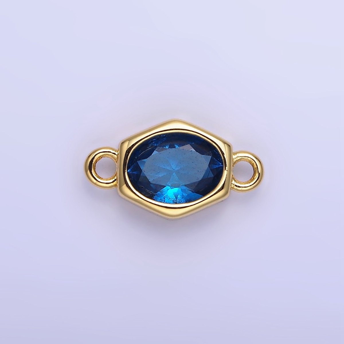 14K Gold Filled CZ Round Hexagonal Edged Connector | G414 - G421